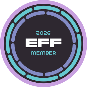 Electronic Frontier Foundation 2026 member badge